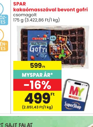 SPAR kakaómasszával bevont gofri