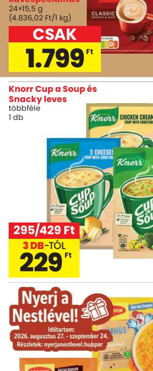 Knorr Cup a Soup és Snacky leves