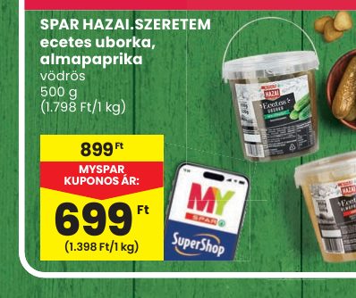 SPAR HAZAI.SZERETEM ecetes uborka, almapaprika