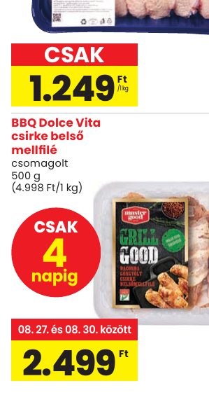 BBQ Dolce Vita csirke belső mellfilé