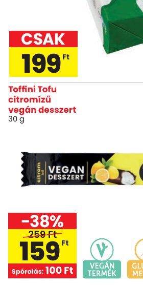 Toffini Tofu citromízű vegán desszert