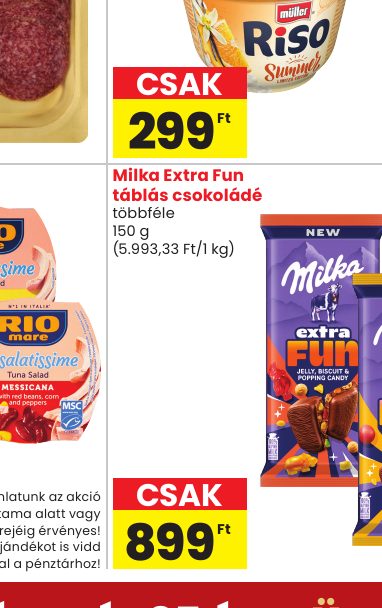 Milka Extra Fun táblás csokoládé