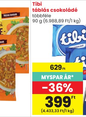 Tibi táblás csokoládé