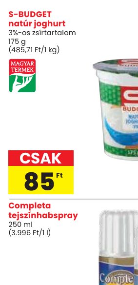 S-BUDGET natúr joghurt