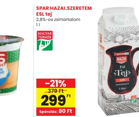 SPAR HAZAI.SZERETEM ESL tej