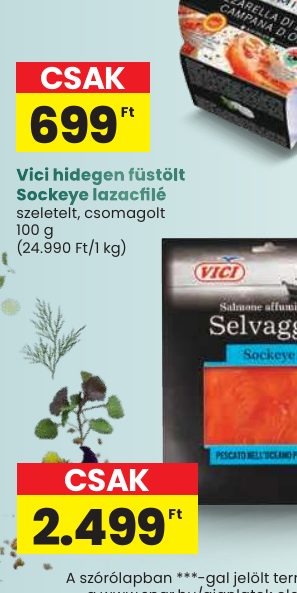 Vici hidegen füstölt Sockeye lazacfilé