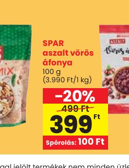 SPAR aszalt vörös áfonya
