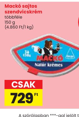 Mackó sajtos szendvicskrém