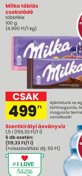 Milka táblás csokoládé