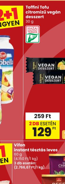 Toffini Tofu citromízű vegán desszert