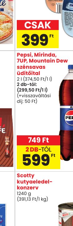Pepsi, Mirinda, 7UP, Mountain Dew szénsavas üdítőital