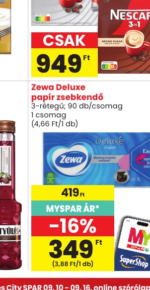 Zewa Deluxe papír zsebkendő