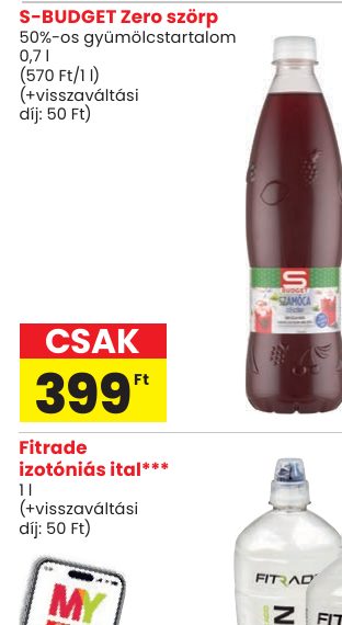 S-BUDGET Zero szörp