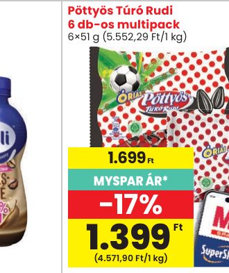Pöttyös Túró Rudi 6 db-os multipack