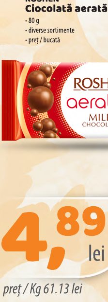 Roshen Ciocolată Aerată