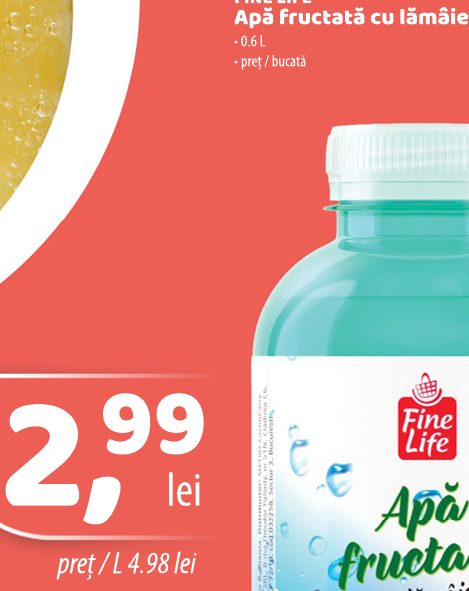 Fine Life Apă Fructată Cu Lămâie