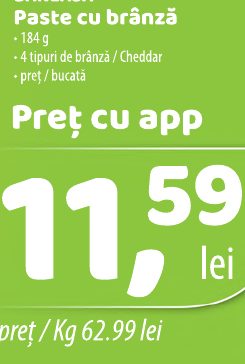 Băneasa Paste Cu Brânză