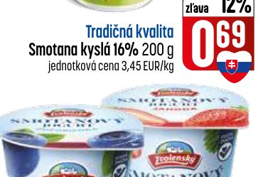 Tradičná kvalita Smotana kyslá 16% 200 g