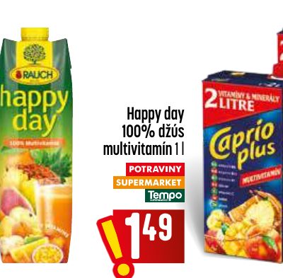 Happy day 100% džús multivitamín 1 l