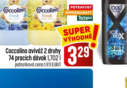 Coccolino aviváž 2 druhy 74 pracích dávok 1,702 l