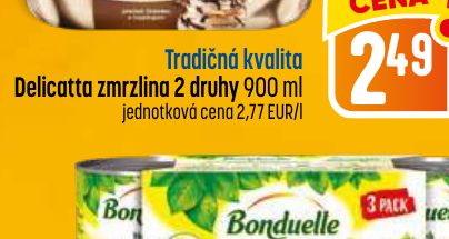 Tradičná kvalita Delicatta zmrzlina 2 druhy 900 ml