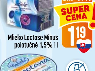 Mlieko Lactose Minus polotučné 1,5% 1 l