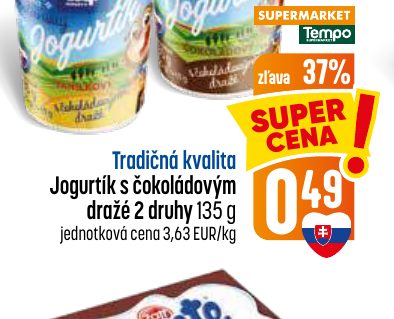 Tradičná kvalita Jogurtík s čokoládovým dražé 2 druhy 135 g