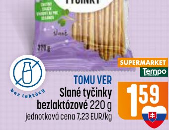 TOMU VER Slané tyčinky bezlaktózové 220 g