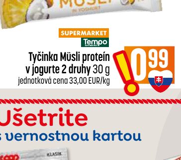 Tyčinka Müsli proteín v jogurte 2 druhy 30 g
