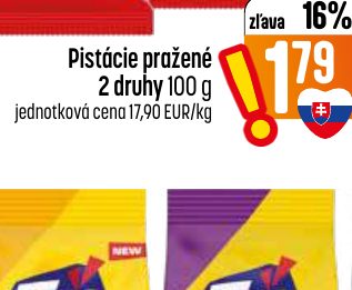Pistácie pražené 2 druhy 100 g