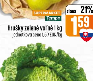 Hrušky zelené voľné 1 kg