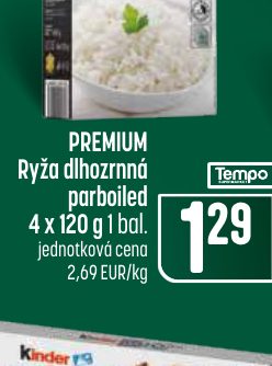 PREMIUM Ryža dlhozrnná parboiled 4 x 120 g 1 bal.