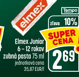 Elmex Junior 6 – 12 rokov zubná pasta 75 ml
