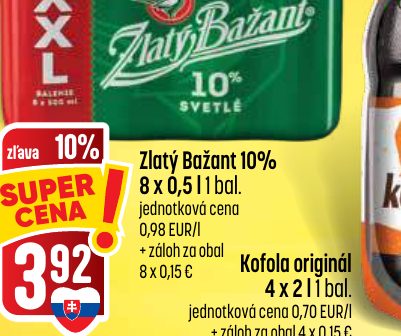 Zlatý Bažant 10% 8 x 0,5 l 1 bal.