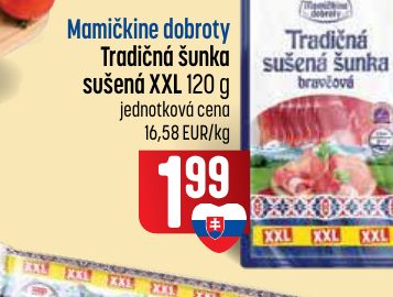 Mamičkine dobroty Tradičná šunka sušená XXL 120 g