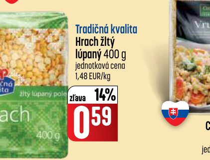 Tradičná kvalita Hrach žltý lúpaný 400 g