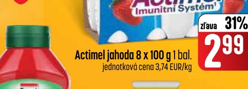 Actimel jahoda 8 x 100 g 1 bal.