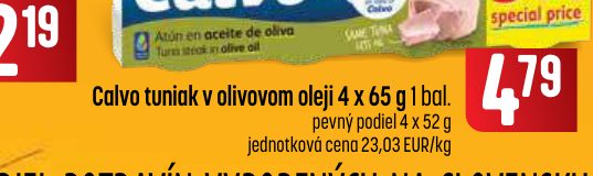 Calvo tuniak v olivovom oleji 4 x 65 g 1 bal.