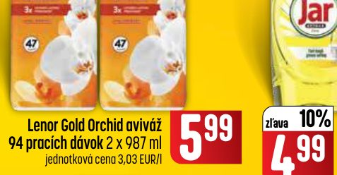 Lenor Gold Orchid aviváž 94 pracích dávok 2 x 987 ml