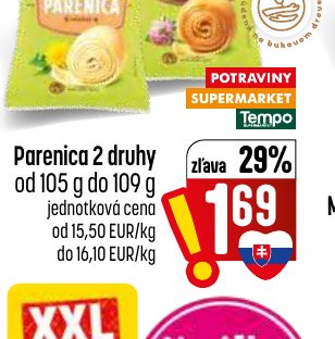 Parenica 2 druhy od 105 g do 109 g