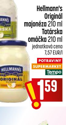 Hellmann's Originál majonéza 210 ml Tatárska omáčka 210 ml