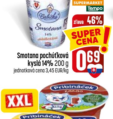 Smotana pochúťková kyslá 14% 200 g