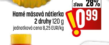Hamé mäsová nátierka 2 druhy 120 g