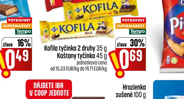 Kofila tyčinka 2 druhy 35 g Kaštany tyčinka 45 g