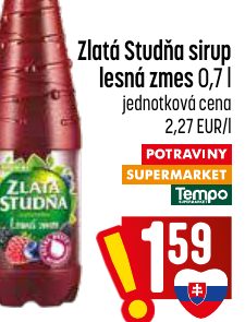 Zlatá Studňa sirup lesná zmes 0,7 l