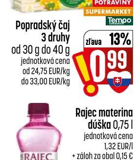 Popradský čaj 3 druhy od 30 g do 40 g