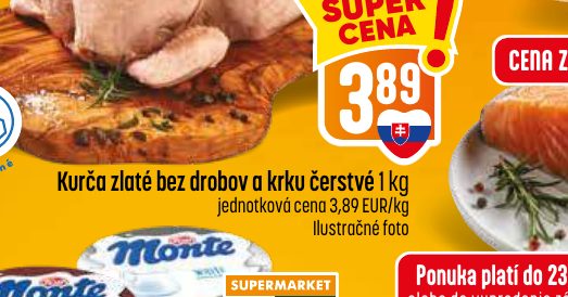 Kurča zlaté bez drobov a krku čerstvé 1 kg