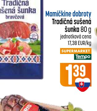 Mamičkine dobroty Tradičná sušená šunka 80 g