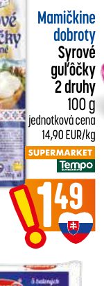 Mamičkine dobroty Syrové guľôčky 2 druhy 100 g