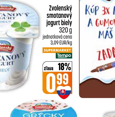 Zvolenský smotanový jogurt biely 320 g
